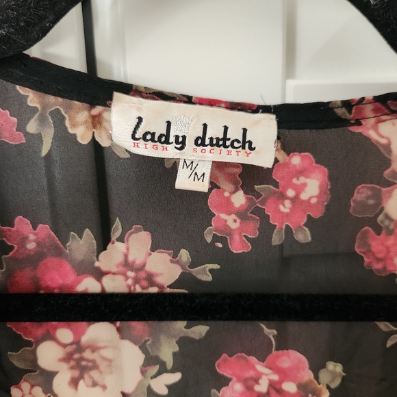 LADY DUTCH Sheer floral vest fall Size M - Picture 3 of 7